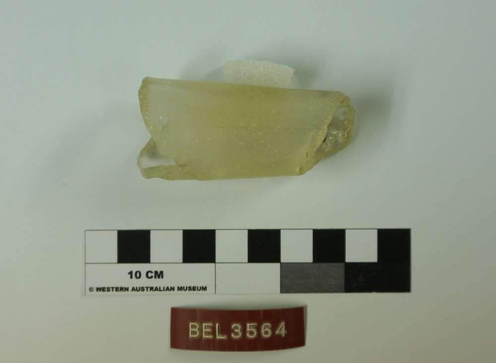 Glass artefact recovered from Belinda