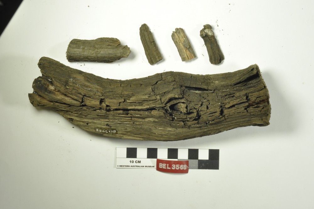 Ship's timber artefact recovered from Belinda