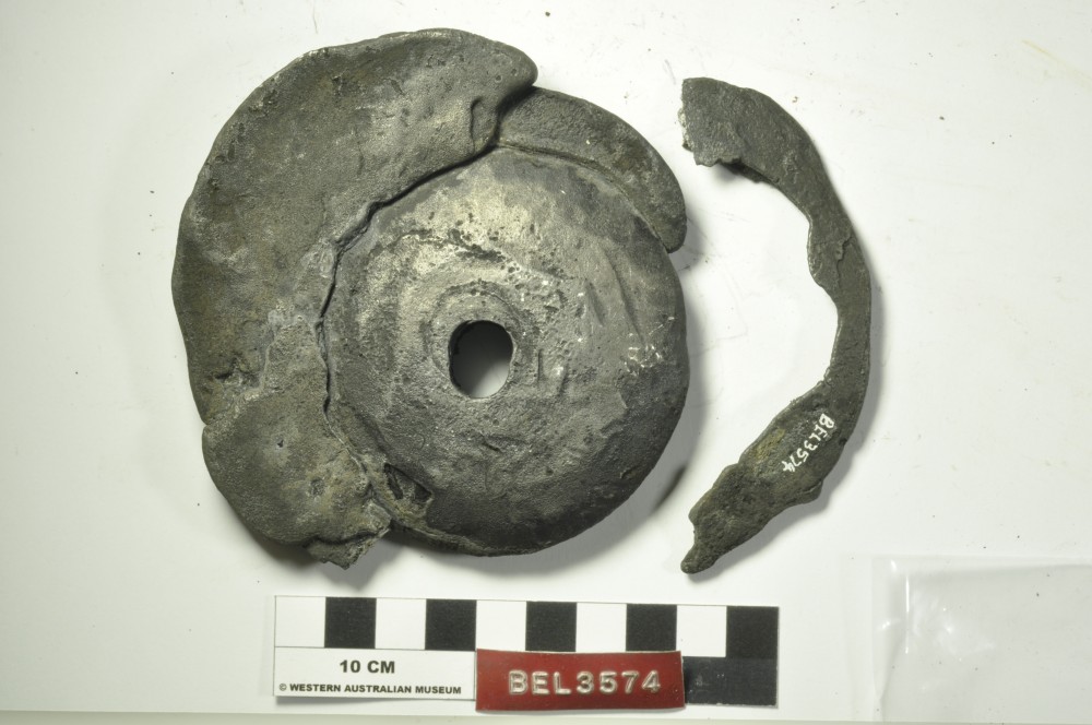 Lead artefact recovered from Belinda