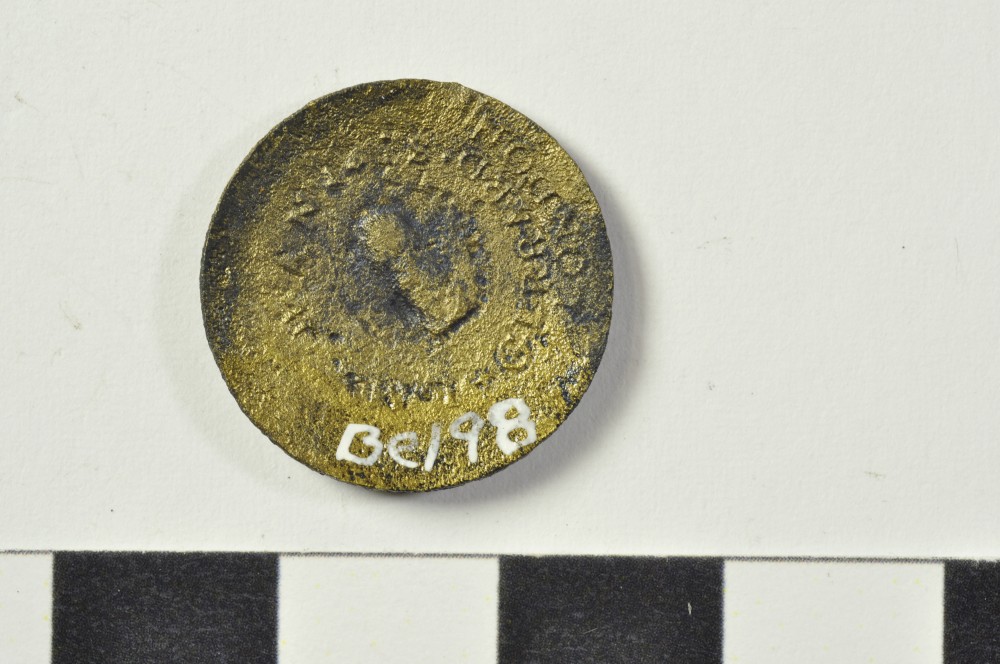 Copper/brass artefact recovered from Belinda