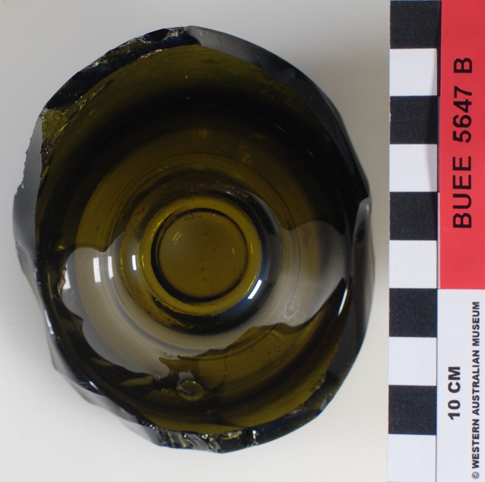 Glass artefact recovered from Bunbury Excavation East
