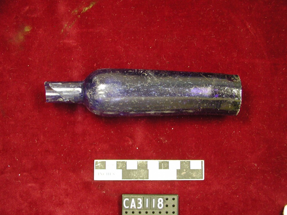 CA3118 Glass artefact recovered from Carlisle Castle
