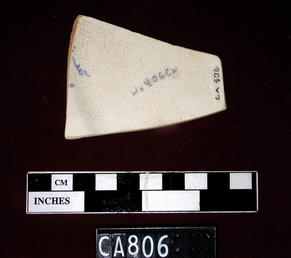 CA806D Porcelain artefact recovered from Carlisle Castle