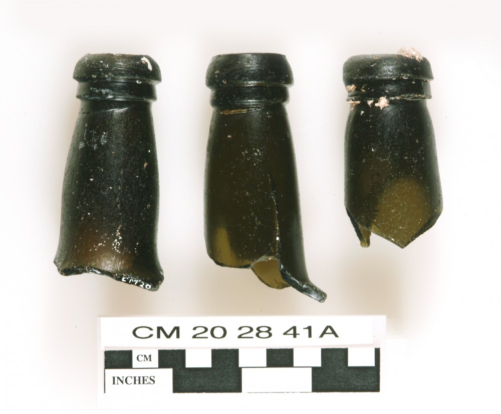 Glass artefact recovered from Cumberland