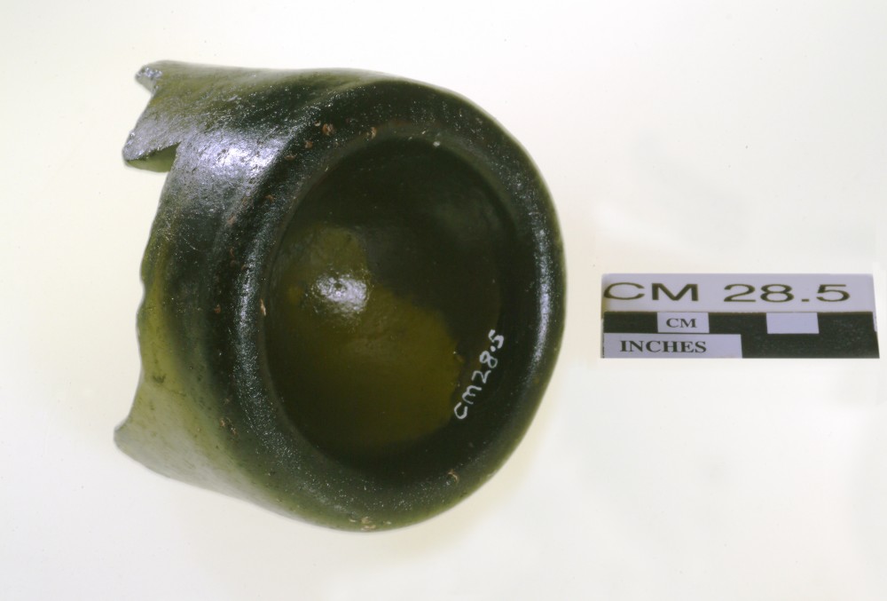 Glass artefact recovered from Cumberland
