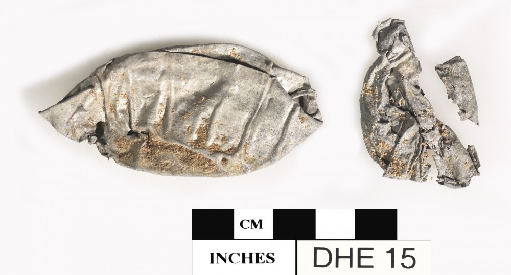 DHE15 Lead artefact recovered from Dirk Hartog Excavation