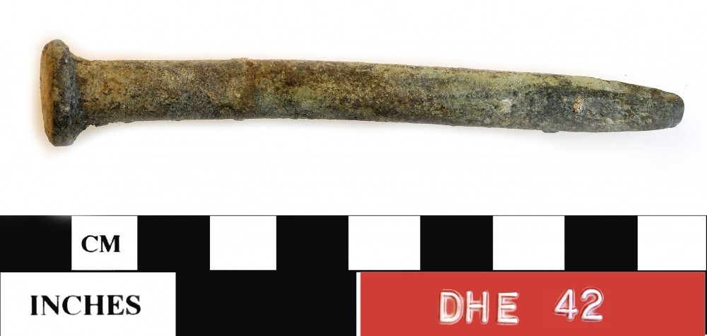 DHE42 Copper/brass artefact recovered from Dirk Hartog Excavation
