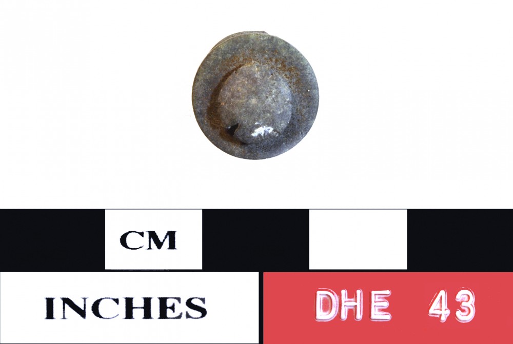 DHE43 Copper/brass artefact recovered from Dirk Hartog Excavation