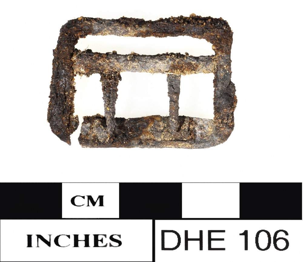 DHE106 Copper/brass artefact recovered from Dirk Hartog Excavation