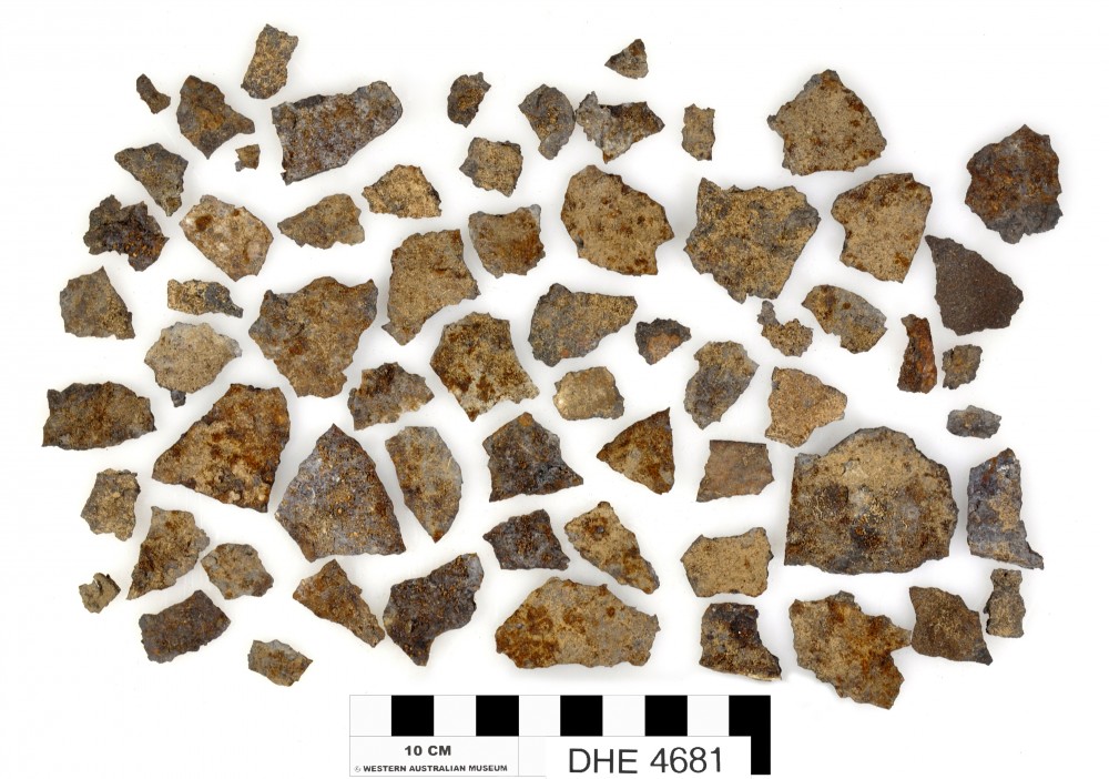 DHE4681 Tin artefact recovered from Dirk Hartog Excavation