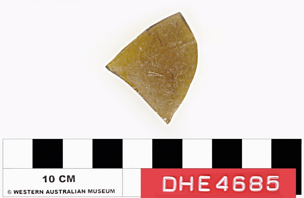 DHE4685 Glass artefact recovered from Dirk Hartog Excavation