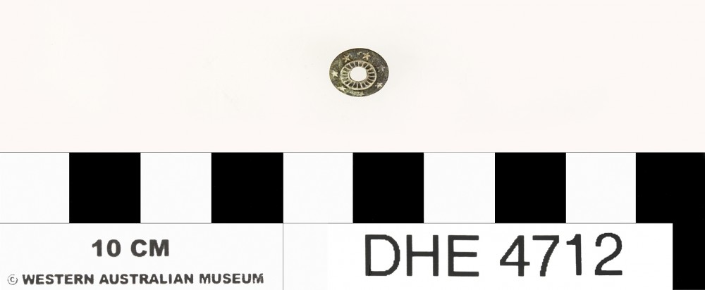 Copper/brass artefact recovered from Dirk Hartog Excavation