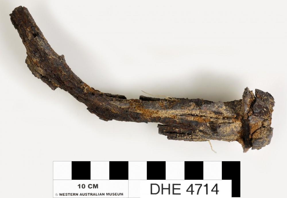 DHE4714 Ship's fittings artefact recovered from Dirk Hartog Excavation