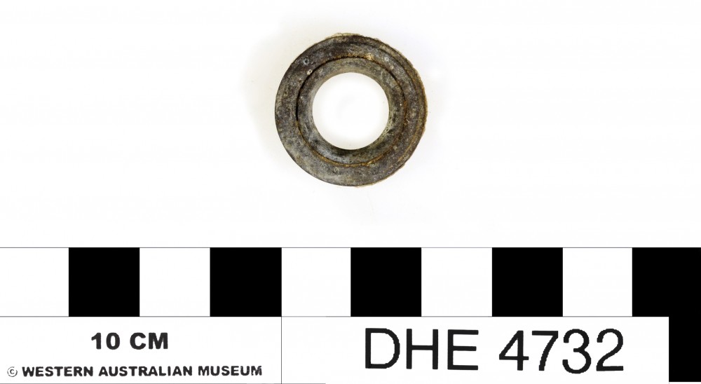 DHE4732 Copper/brass artefact recovered from Dirk Hartog Excavation