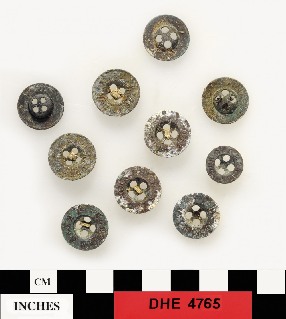 DHE4765 Copper/brass artefact recovered from Dirk Hartog Excavation
