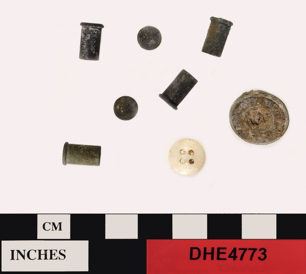 DHE4773 Copper/brass artefact recovered from Dirk Hartog Excavation