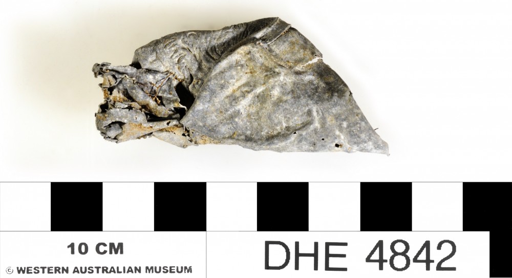 DHE4842 Lead artefact recovered from Dirk Hartog Excavation