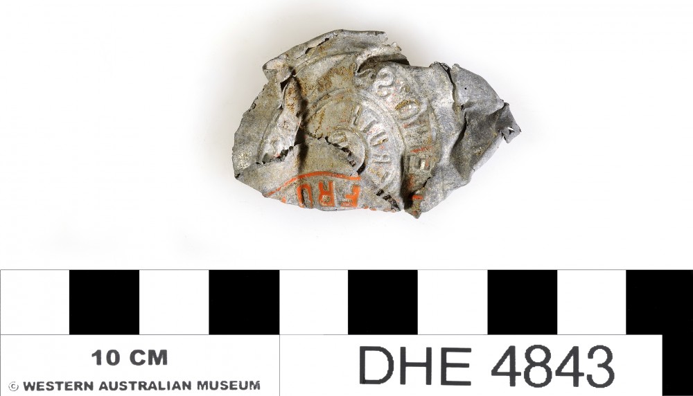 DHE4843 Lead artefact recovered from Dirk Hartog Excavation