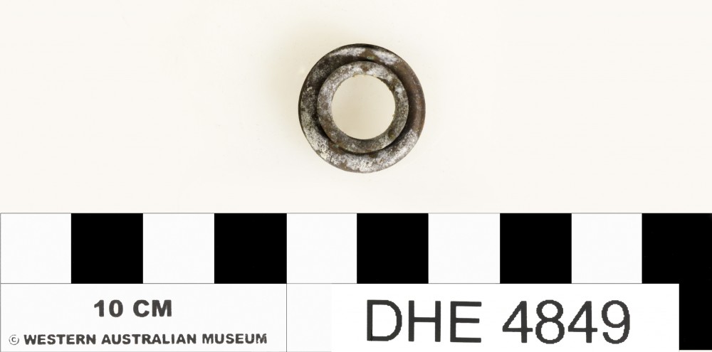 Copper/brass artefact recovered from Dirk Hartog Excavation
