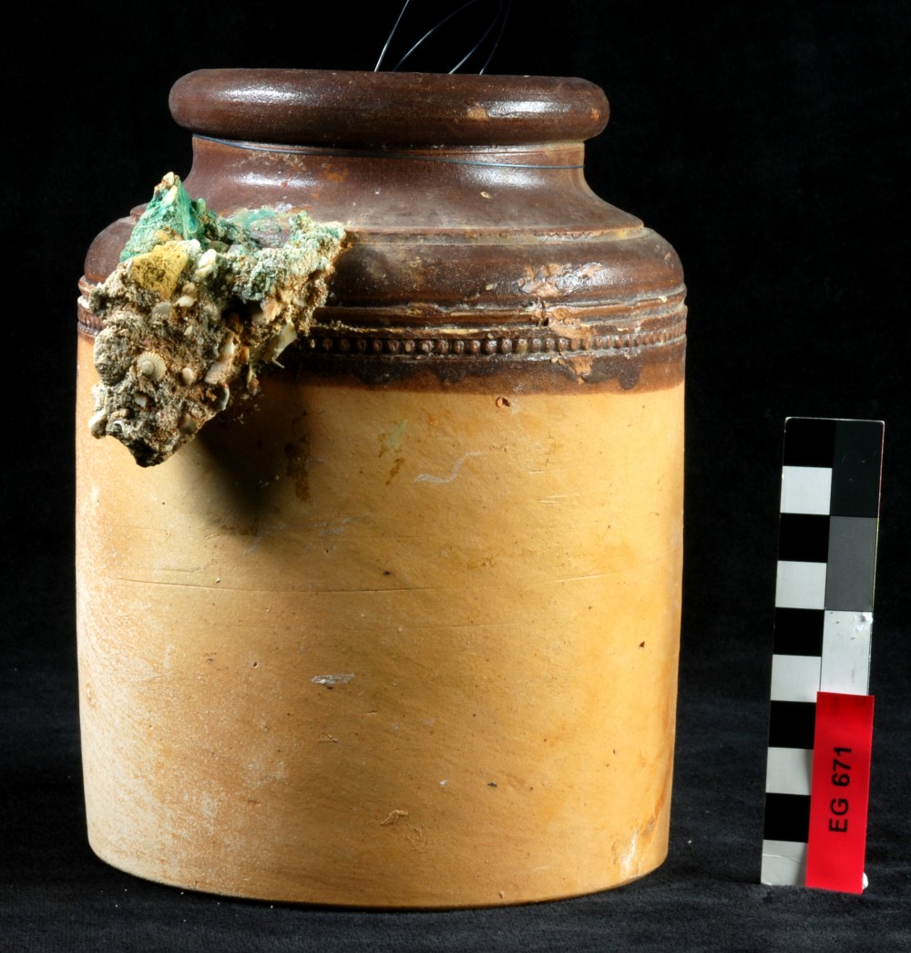 Stoneware artefact recovered from Eglinton
