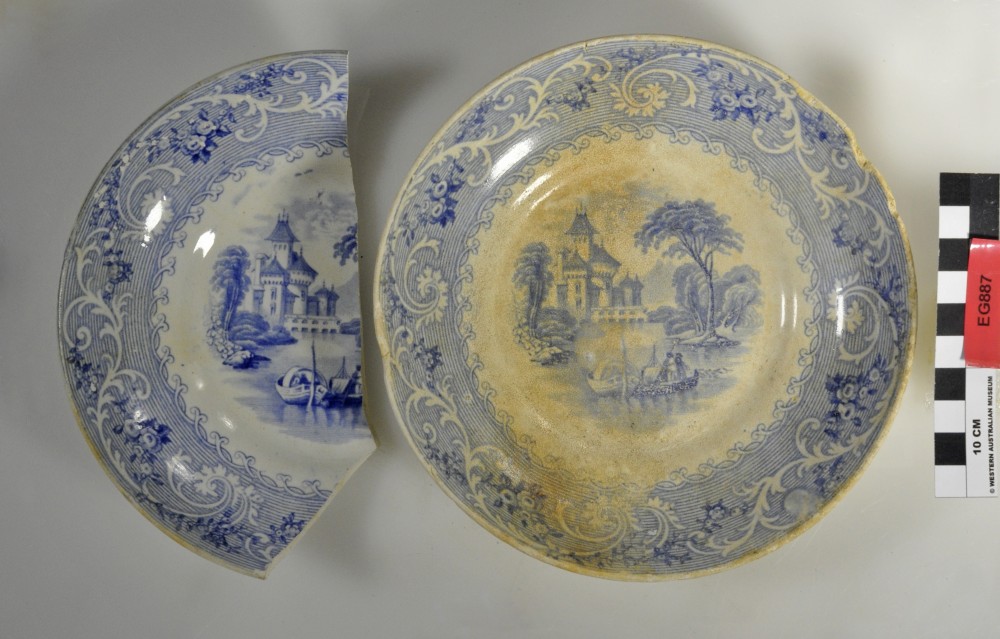 EG887 Patterned Earthenware artefact recovered from Eglinton