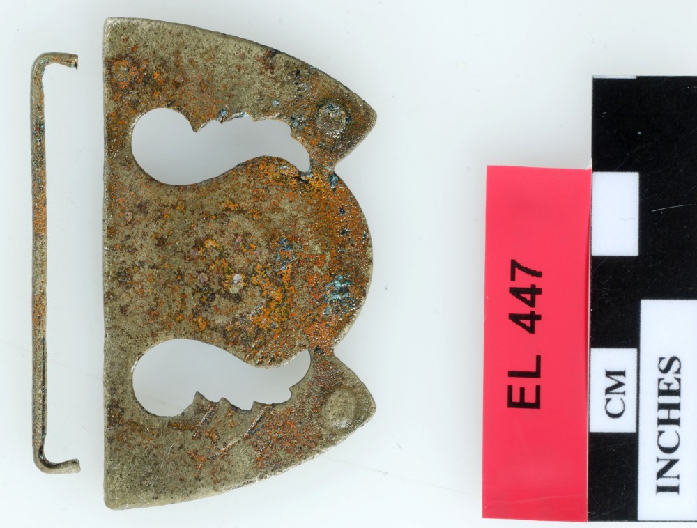 EL447 Copper/brass artefact recovered from Elizabeth