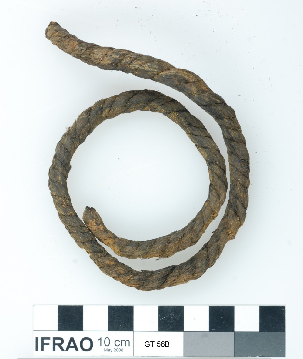 GT56B Rope/leather/etc. artefact recovered from Vergulde Draeck (Gilt Dragon)