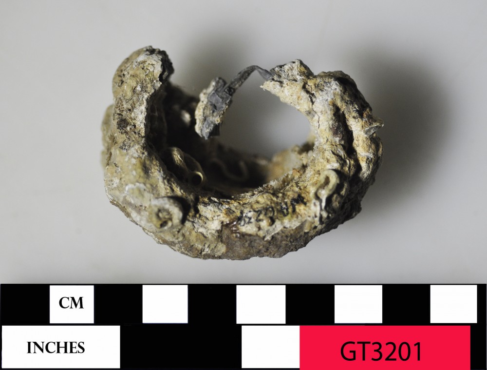 GT3201 Pewter artefact recovered from Vergulde Draeck (Gilt Dragon)