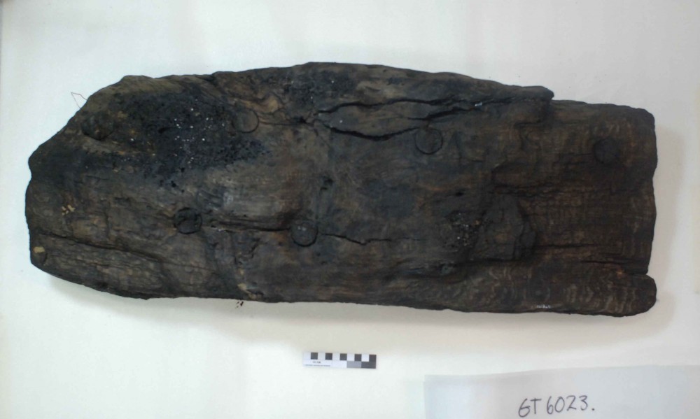 Ship's timber artefact recovered from Vergulde Draeck (Gilt Dragon)