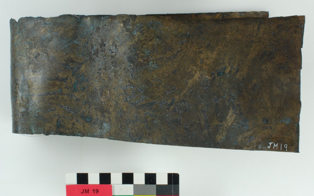 JM19 Copper/brass artefact recovered from James Matthews
