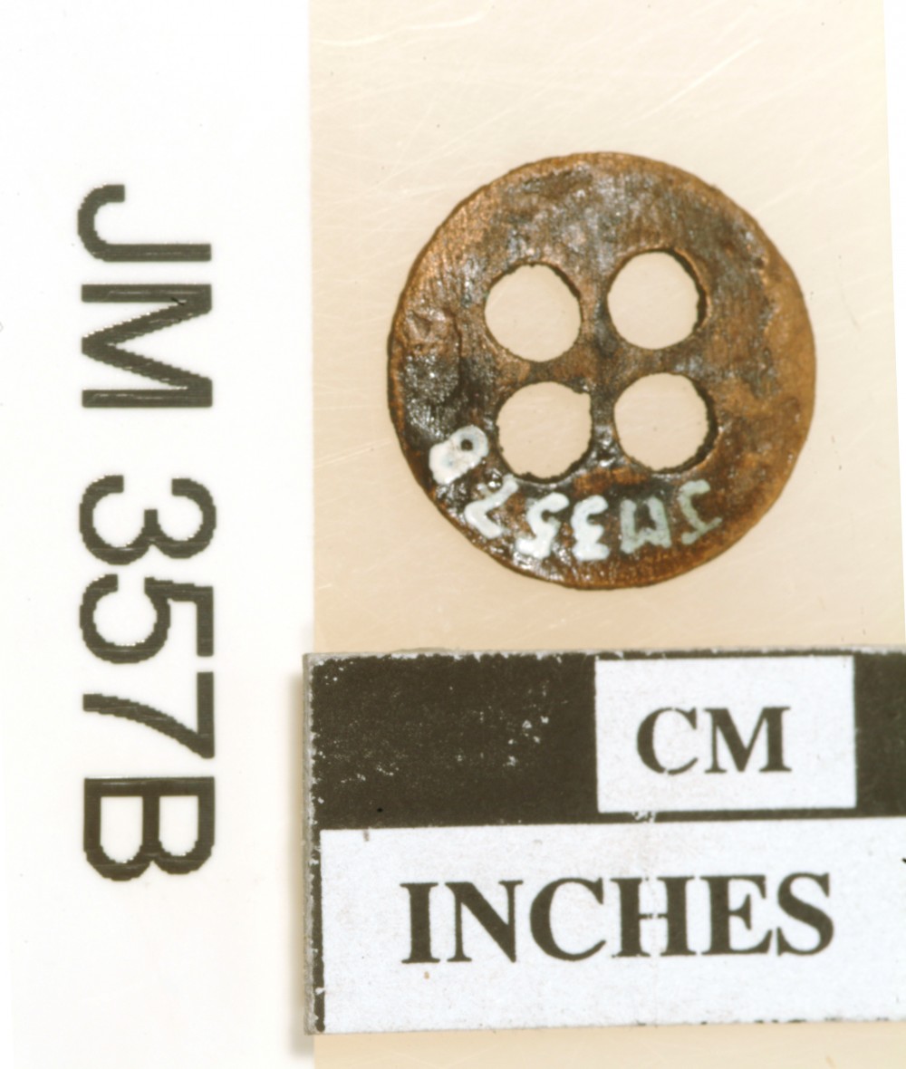 JM357B Copper/brass artefact recovered from James Matthews
