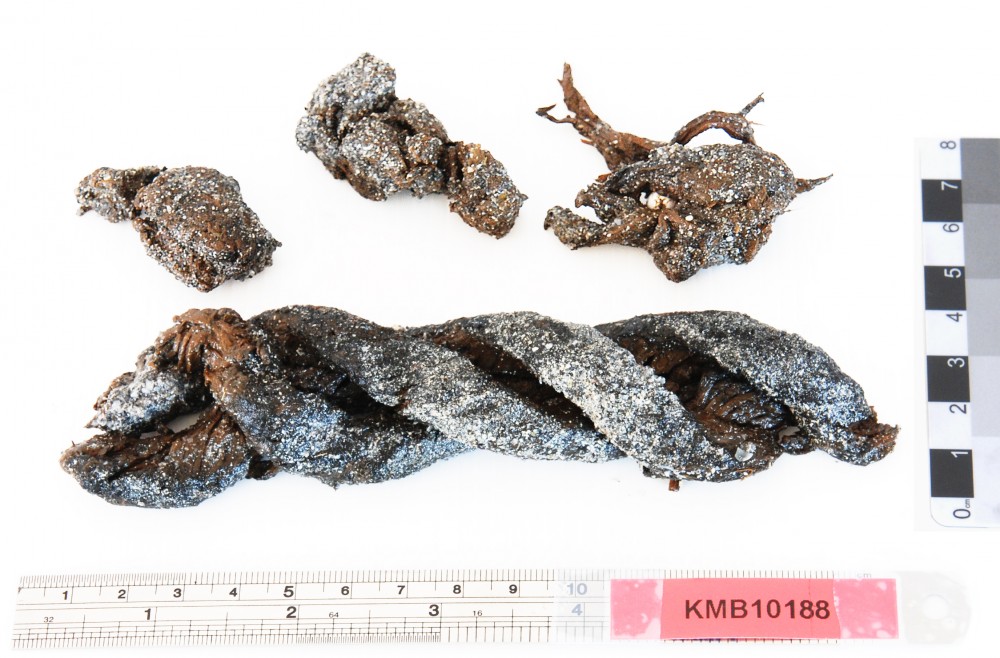 KMB1188 Rope/leather/etc. artefact recovered from Samuel Wright