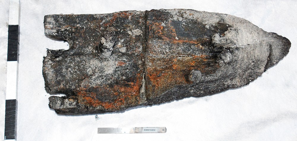 KMB1202 Ship's timber artefact recovered from Samuel Wright