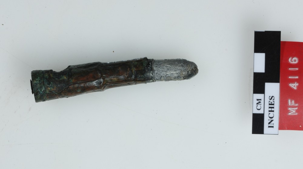 MF4116 Copper/brass artefact recovered from Mira Flores
