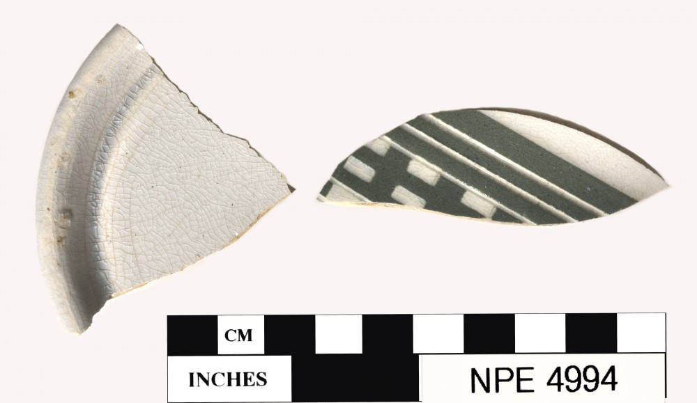 NPE4994 Patterned Earthenware artefact recovered from Notch Point East