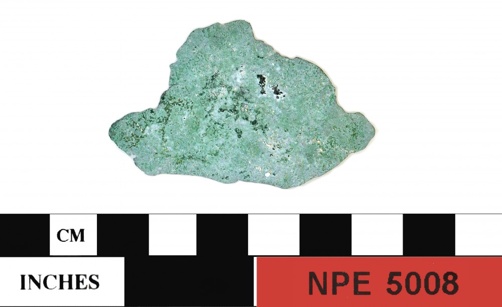 NPE5008 Copper/brass artefact recovered from Notch Point East
