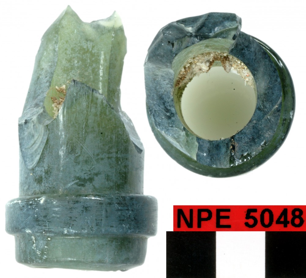 NPE5048 Glass artefact recovered from Notch Point East