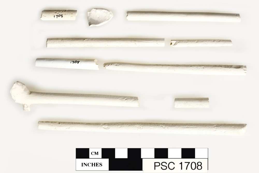 Clay pipes artefact recovered from Perseverant Camp 1841