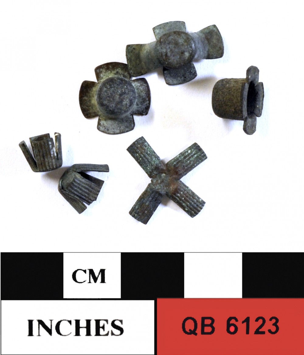 QB6123 Copper/brass artefact recovered from Quoin Bluff