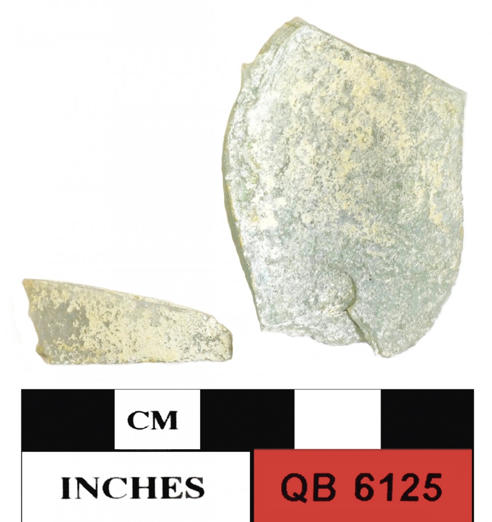 QB6125 Glass artefact recovered from Quoin Bluff