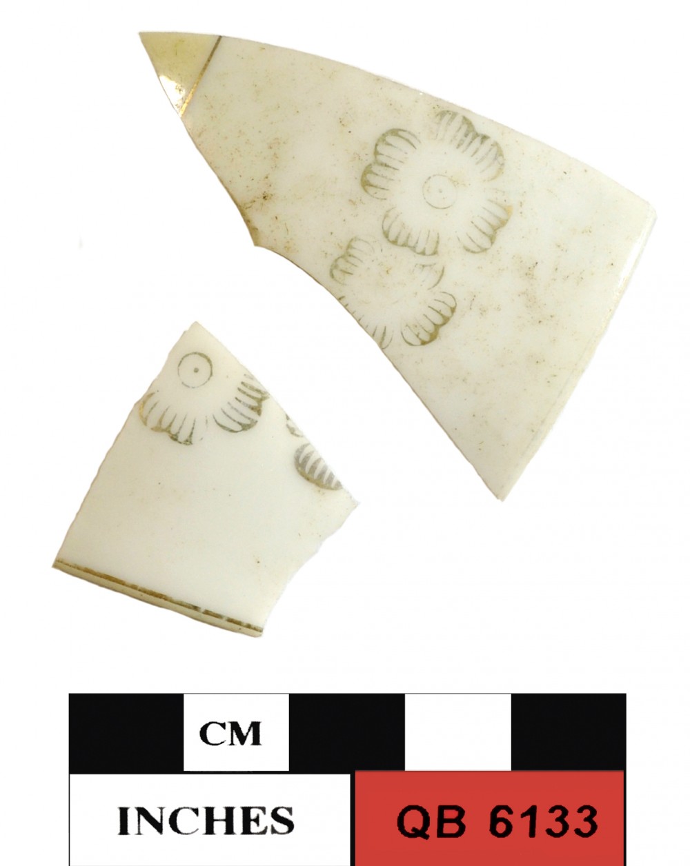QB6133 Porcelain artefact recovered from Quoin Bluff