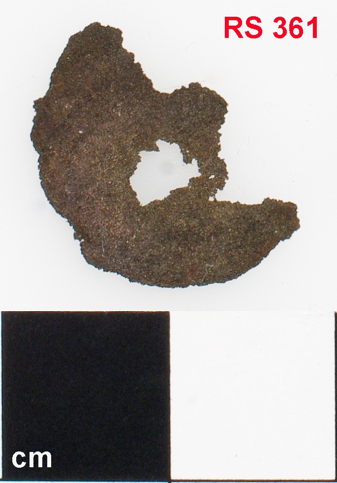 RS361 Copper/brass artefact recovered from Lively Rowley Shoals
