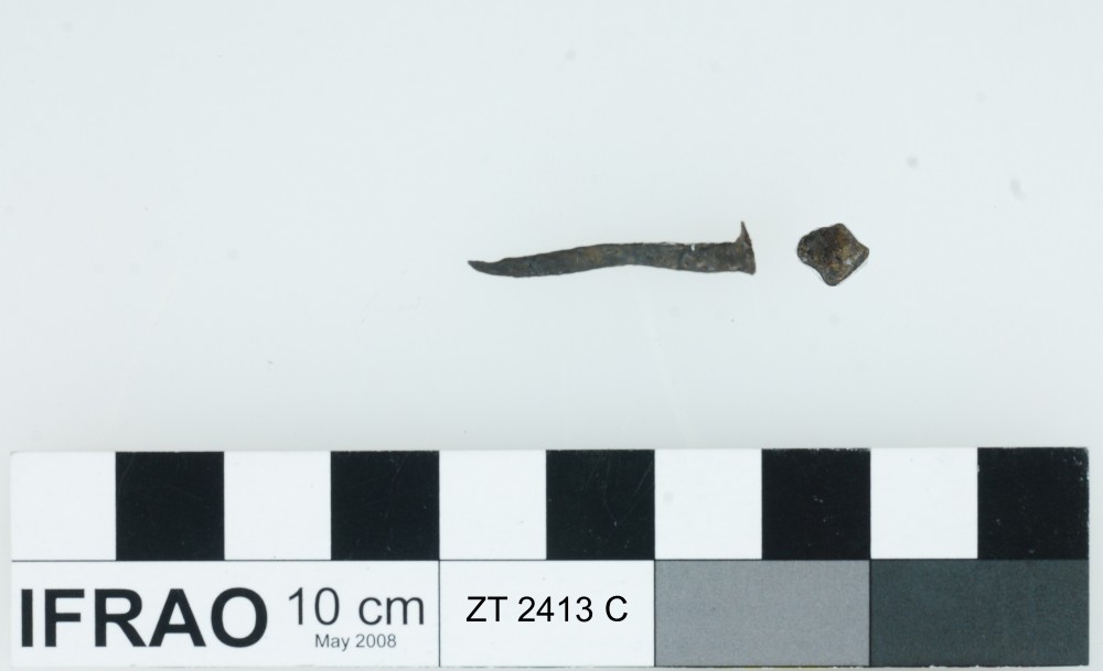 ZT2413C Copper/brass artefact recovered from Zuiddorp (Zuytdorp)