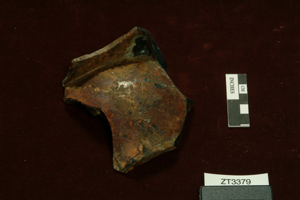ZT3379 Glass artefact recovered from Zuiddorp (Zuytdorp)