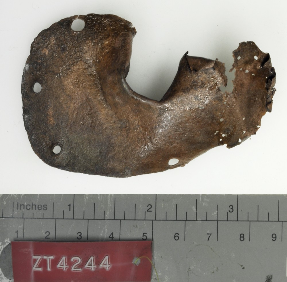 ZT4244 Copper/brass artefact recovered from Zuiddorp (Zuytdorp)