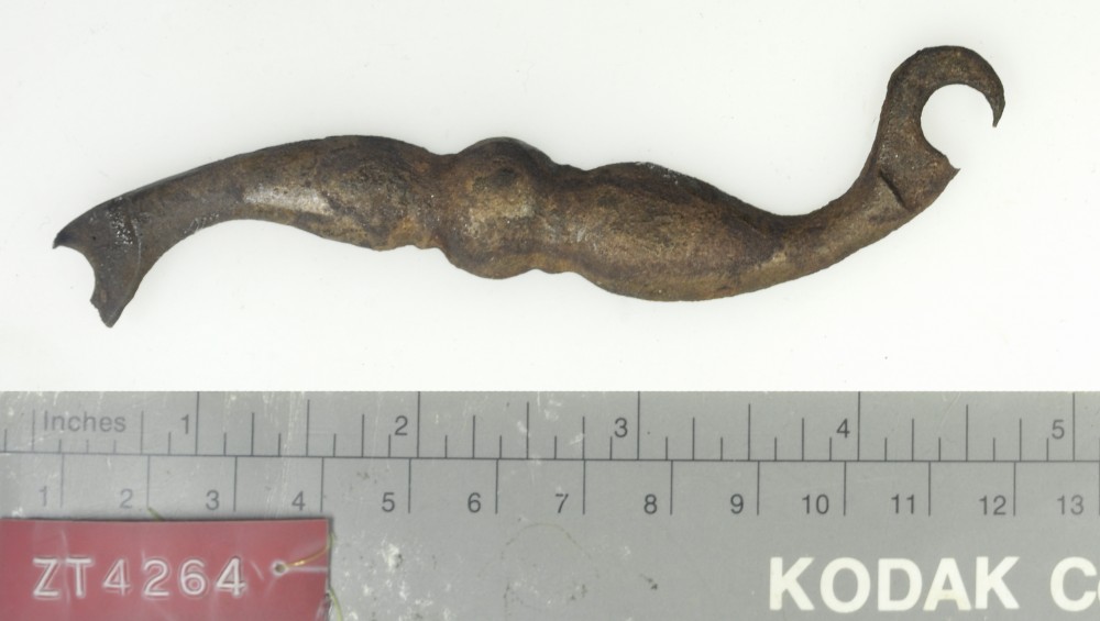 Copper/brass artefact recovered from Zuiddorp (Zuytdorp)