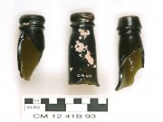 Glass artefact recovered from Cumberland