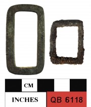 Copper/brass artefact recovered from Quoin Bluff