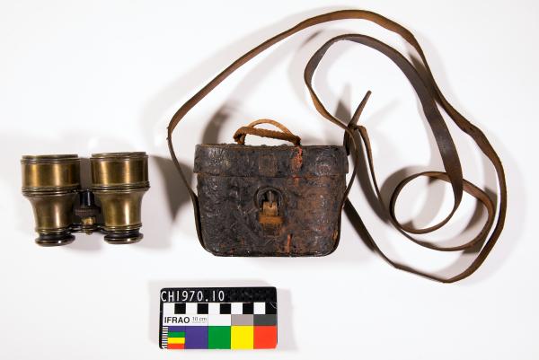 BINOCULARS, with leather pouch