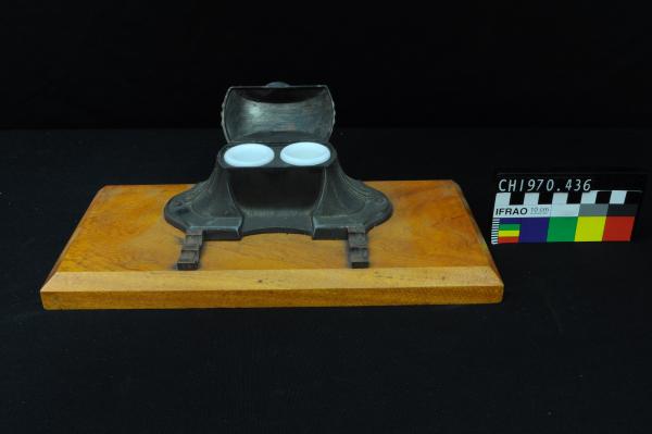 INKWELL, on wooden stand